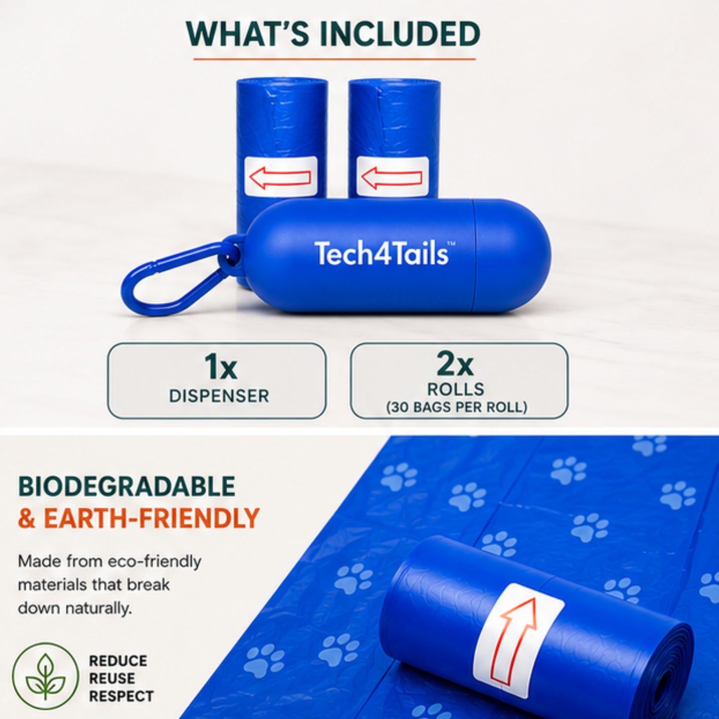 Biodegradable Poop Bags with Dispenser Holder