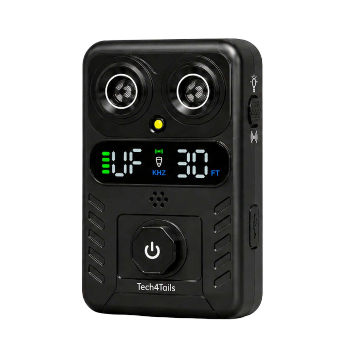 Automatic Bark Control Device | Dual Ultrasonic Emitters, Strobe Light & Digital Display | 15m Range | USB Rechargeable