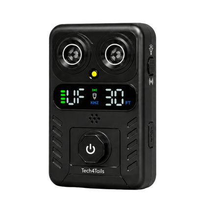 Automatic Bark Control Device | Dual Ultrasonic Emitters, Strobe Light & Digital Display | 15m Range | USB Rechargeable