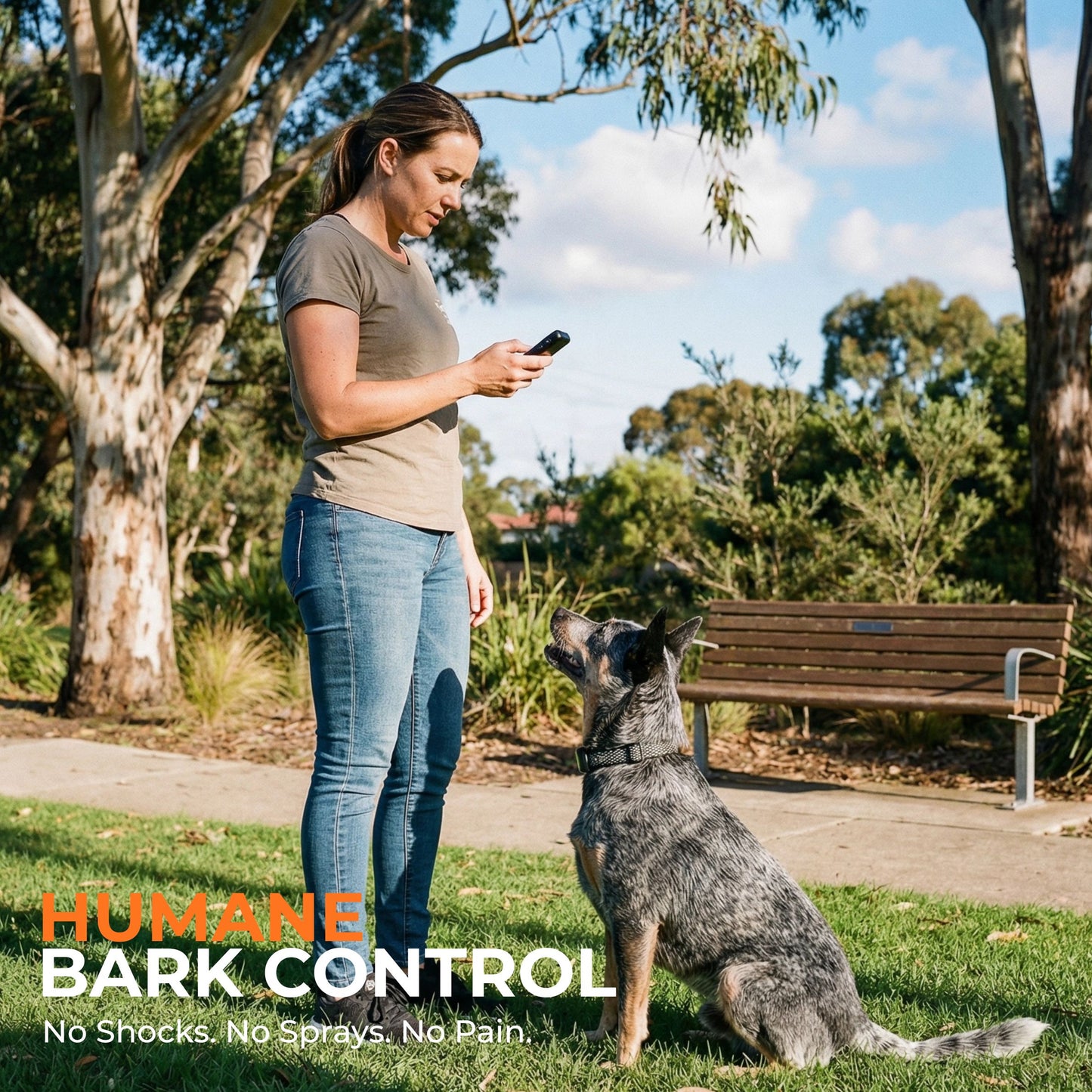 2-in-1 Anti Bark Collar & Remote Training (No Shock)